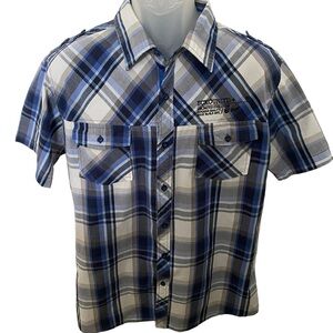 ECKO UNLTD. “Unlimited Evolution Superior Quality” Plaid Shirt Men L Large